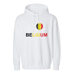 Belgium Soccer Funny Gift Belgium Flag Soccer Garment-Dyed Fleece Hoodie