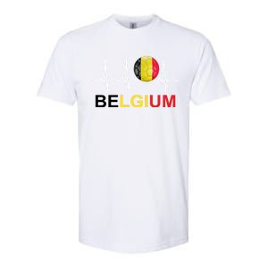 Belgium Soccer Funny Gift Belgium Flag Soccer Softstyle CVC T-Shirt