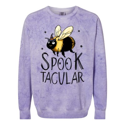 Bee Spooktacular Funny Bumble Bee Halloween Witch Gift Colorblast Crewneck Sweatshirt