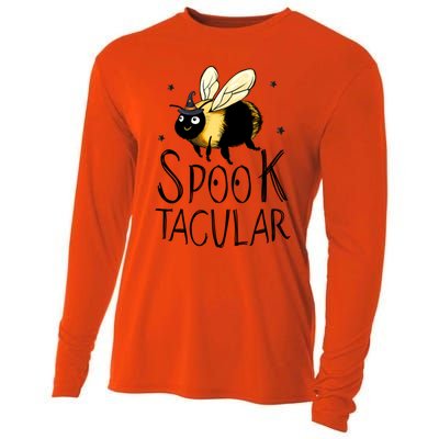 Bee Spooktacular Funny Bumble Bee Halloween Witch Gift Cooling Performance Long Sleeve Crew