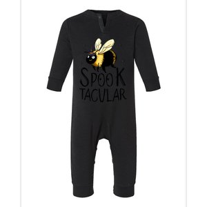 Bee Spooktacular Funny Bumble Bee Halloween Witch Gift Infant Fleece One Piece