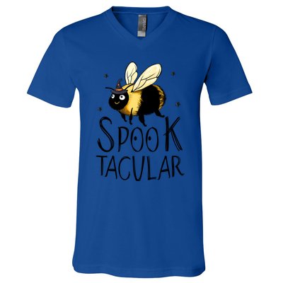 Bee Spooktacular Funny Bumble Bee Halloween Witch Gift V-Neck T-Shirt