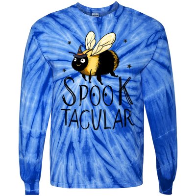 Bee Spooktacular Funny Bumble Bee Halloween Witch Gift Tie-Dye Long Sleeve Shirt