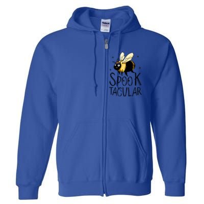 Bee Spooktacular Funny Bumble Bee Halloween Witch Gift Full Zip Hoodie