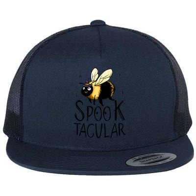 Bee Spooktacular Funny Bumble Bee Halloween Witch Gift Flat Bill Trucker Hat