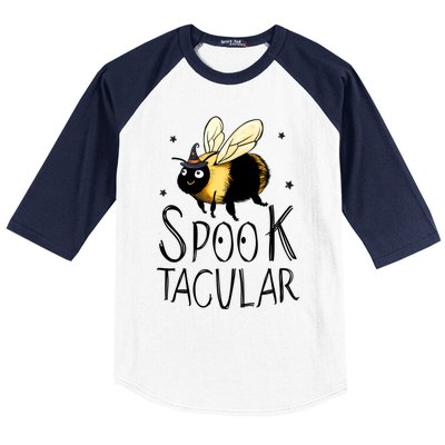 Bee Spooktacular Funny Bumble Bee Halloween Witch Gift Baseball Sleeve Shirt