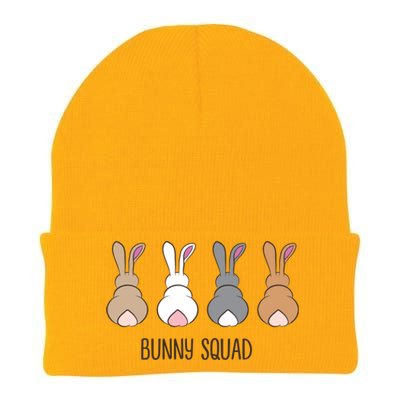 Bunny Squad Funny Rabbits Team Gift Knit Cap Winter Beanie