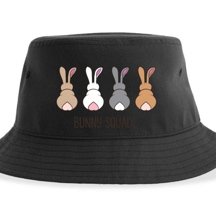 Bunny Squad Funny Rabbits Team Gift Sustainable Bucket Hat