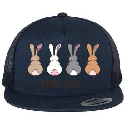 Bunny Squad Funny Rabbits Team Gift Flat Bill Trucker Hat