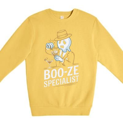 Booze Specialist Funny Ghost For Halloween Party Lovers Premium Crewneck Sweatshirt