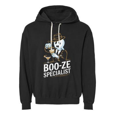 Booze Specialist Funny Ghost For Halloween Party Lovers Garment-Dyed Fleece Hoodie