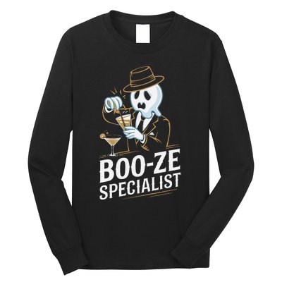 Booze Specialist Funny Ghost For Halloween Party Lovers Long Sleeve Shirt