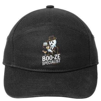 Booze Specialist Funny Ghost For Halloween Party Lovers 7-Panel Snapback Hat
