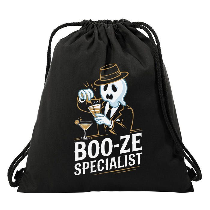 Booze Specialist Funny Ghost For Halloween Party Lovers Drawstring Bag