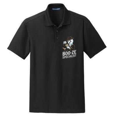 Booze Specialist Funny Ghost For Halloween Party Lovers Dry Zone Grid Polo