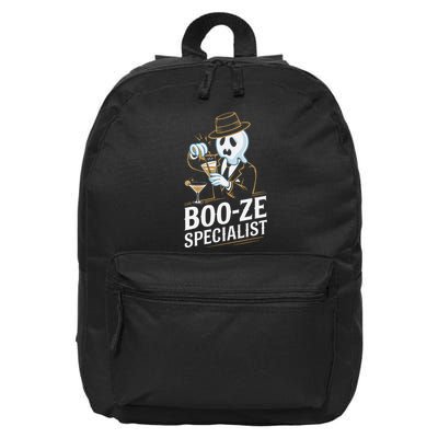 Booze Specialist Funny Ghost For Halloween Party Lovers 16 in Basic Backpack