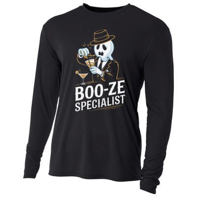 Booze Specialist Funny Ghost For Halloween Party Lovers Cooling Performance Long Sleeve Crew