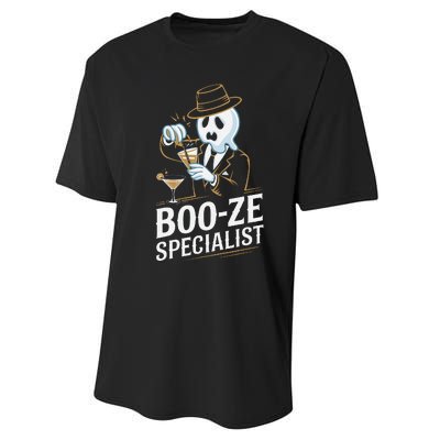 Booze Specialist Funny Ghost For Halloween Party Lovers Performance Sprint T-Shirt