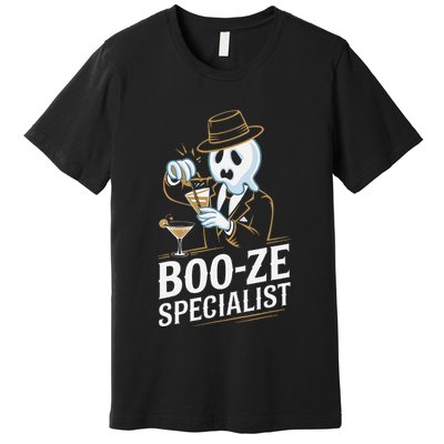 Booze Specialist Funny Ghost For Halloween Party Lovers Premium T-Shirt