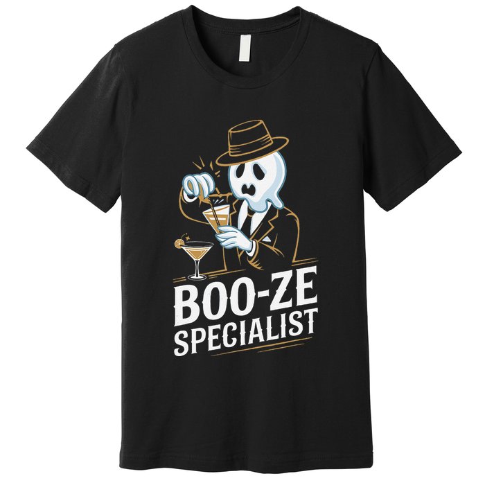 Booze Specialist Funny Ghost For Halloween Party Lovers Premium T-Shirt