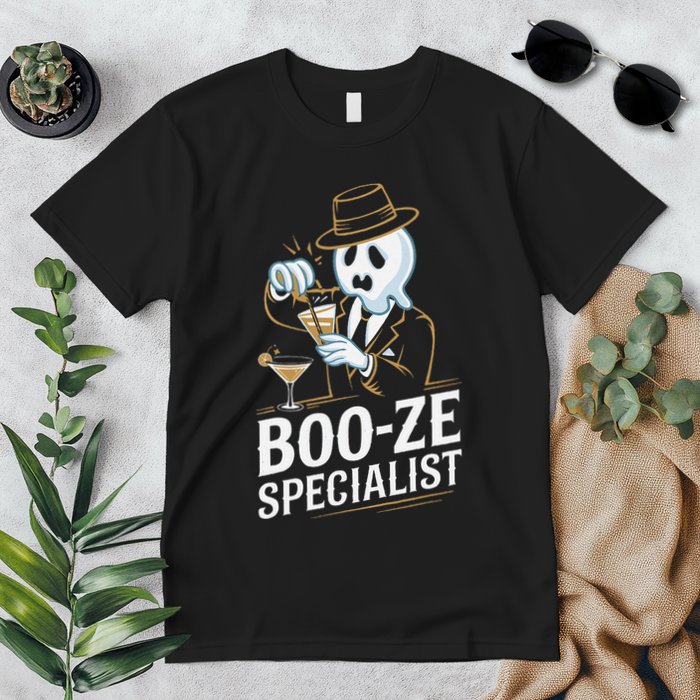 Booze Specialist Funny Ghost For Halloween Party Lovers Premium T-Shirt