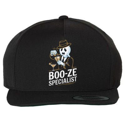 Booze Specialist Funny Ghost For Halloween Party Lovers Wool Snapback Cap