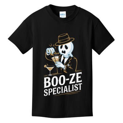 Booze Specialist Funny Ghost For Halloween Party Lovers Kids T-Shirt