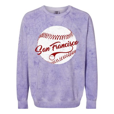 Baseball San Francisco Vintage Giant Ball National Pastime Colorblast Crewneck Sweatshirt