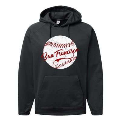 Baseball San Francisco Vintage Giant Ball National Pastime Performance Fleece Hoodie