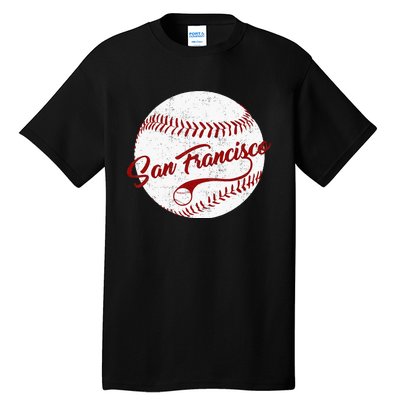 Baseball San Francisco Vintage Giant Ball National Pastime Tall T-Shirt