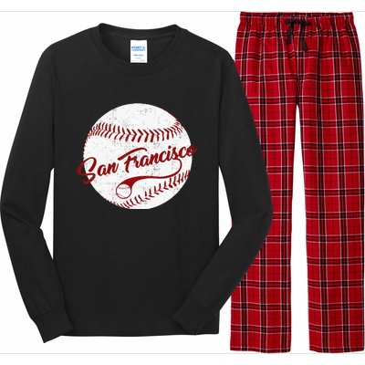 Baseball San Francisco Vintage Giant Ball National Pastime Long Sleeve Pajama Set