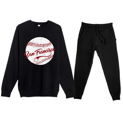 Baseball San Francisco Vintage Giant Ball National Pastime Premium Crewneck Sweatsuit Set