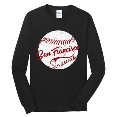 Baseball San Francisco Vintage Giant Ball National Pastime Tall Long Sleeve T-Shirt