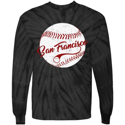 Baseball San Francisco Vintage Giant Ball National Pastime Tie-Dye Long Sleeve Shirt