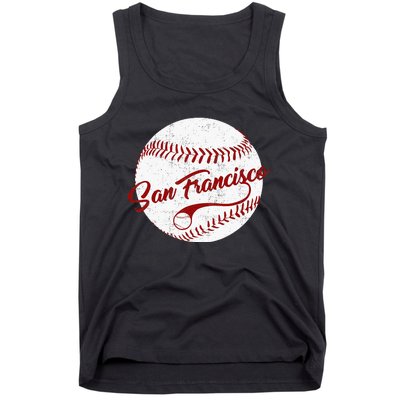 Baseball San Francisco Vintage Giant Ball National Pastime Tank Top