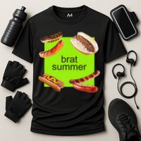 Brat Summer Funny Hot Dog Bratwurst Summer Cooling Performance Crew T-Shirt