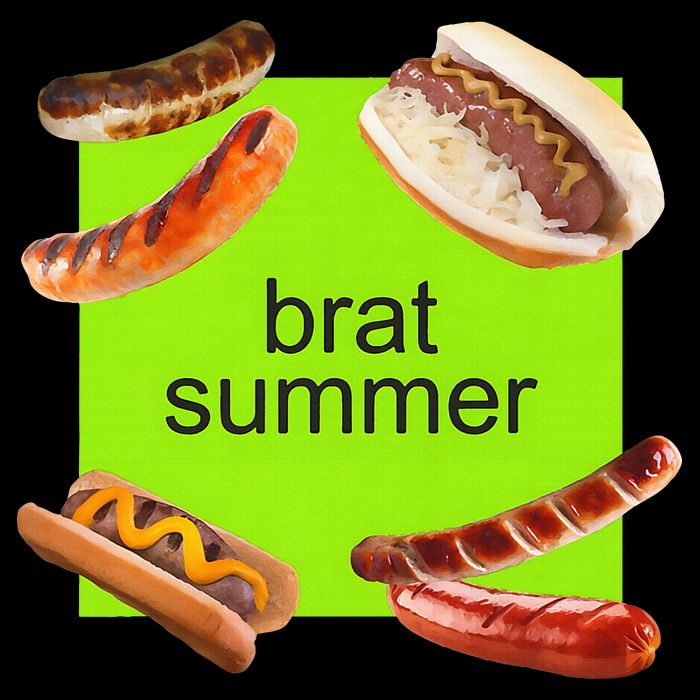 Brat Summer Funny Hot Dog Bratwurst Summer Cooling Performance Crew T-Shirt