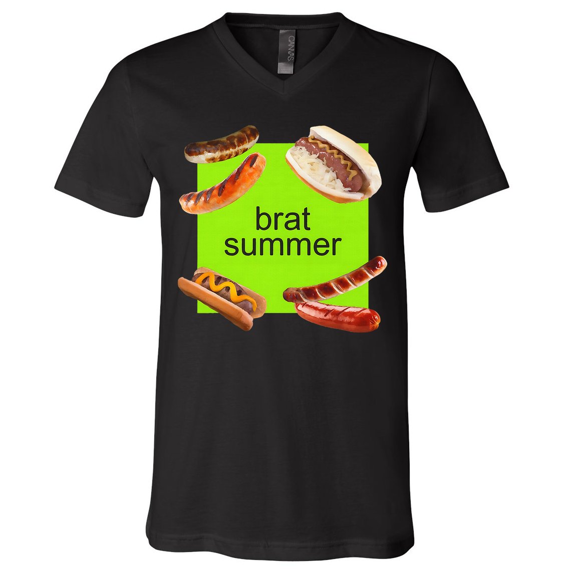 Brat Summer Funny Hot Dog Bratwurst Summer V-Neck T-Shirt