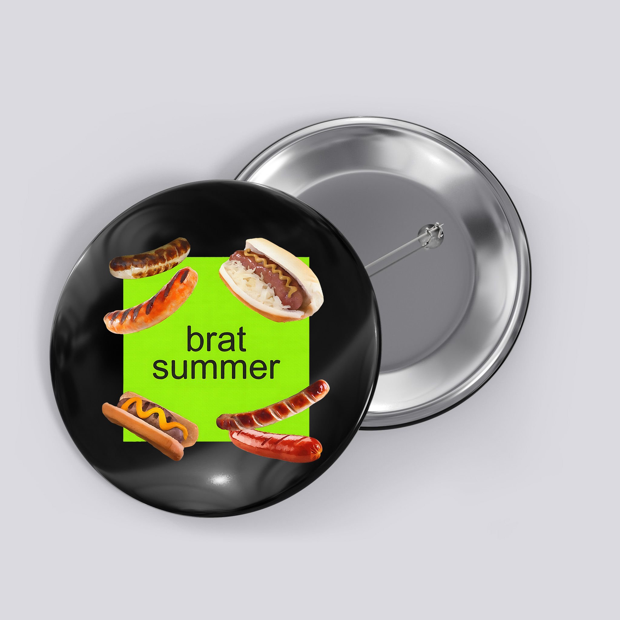 Brat Summer Funny Hot Dog Bratwurst Summer Button