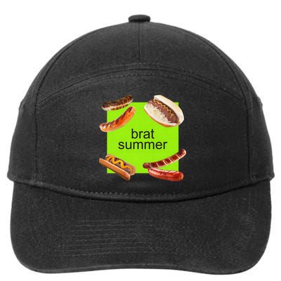 Brat Summer Funny Hot Dog Bratwurst Summer 7-Panel Snapback Hat