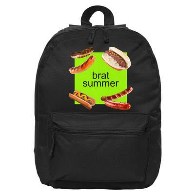 Brat Summer Funny Hot Dog Bratwurst Summer 16 in Basic Backpack