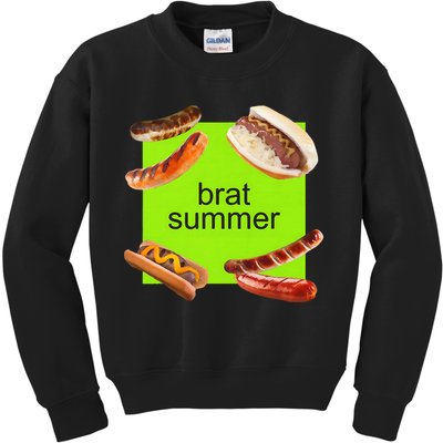 Brat Summer Funny Hot Dog Bratwurst Summer Kids Sweatshirt