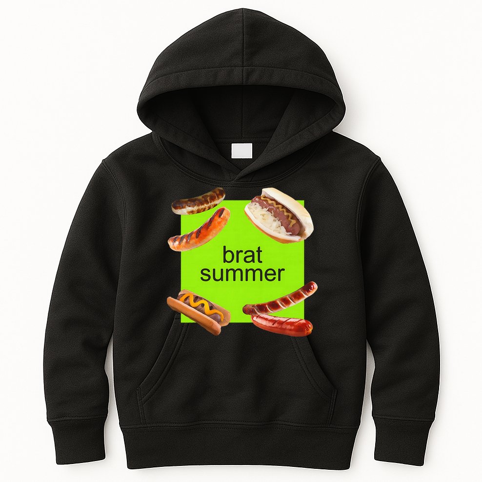 Brat Summer Funny Hot Dog Bratwurst Summer Kids Hoodie