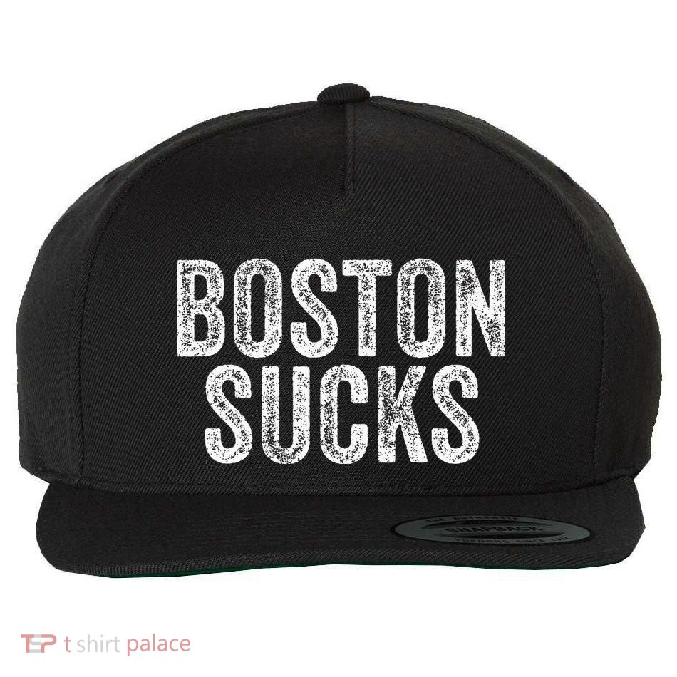 Boston Sucks Funny Hate City Gag Humor Sarcastic Wool Snapback Cap