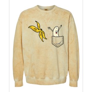 Banana Striptease Funny Banana Pocket Cool Colorblast Crewneck Sweatshirt