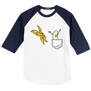 Banana Striptease Funny Banana Pocket Cool Baseball Sleeve Shirt