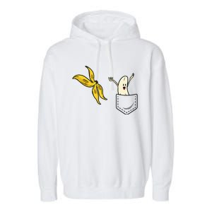 Banana Striptease Funny Banana Pocket Cool Garment-Dyed Fleece Hoodie