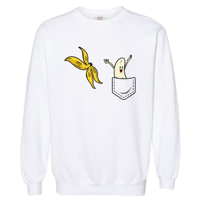 Banana Striptease Funny Banana Pocket Cool Garment-Dyed Sweatshirt