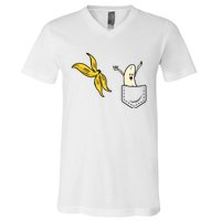 Banana Striptease Funny Banana Pocket Cool V-Neck T-Shirt