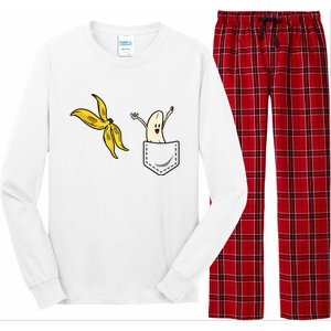 Banana Striptease Funny Banana Pocket Cool Long Sleeve Pajama Set